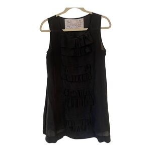 Johnny Was Pete & Greta 100% Silk Black Tunic Top Womens Size Large Quiet Luxury